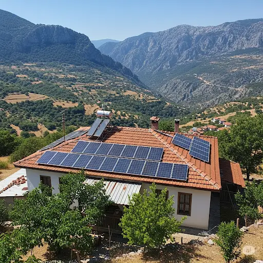 Alanya Kaplanhanı Yaylası'nda güneş paneli kurulum projemizi tamamlayıp devreye aldık! Yüksek rakımda, doğayla uyumlu temiz enerji üretimine başladık.