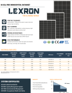 LEXRON 110W MONOKRİSTAL GÜNEŞ PANELİ - Görsel 2